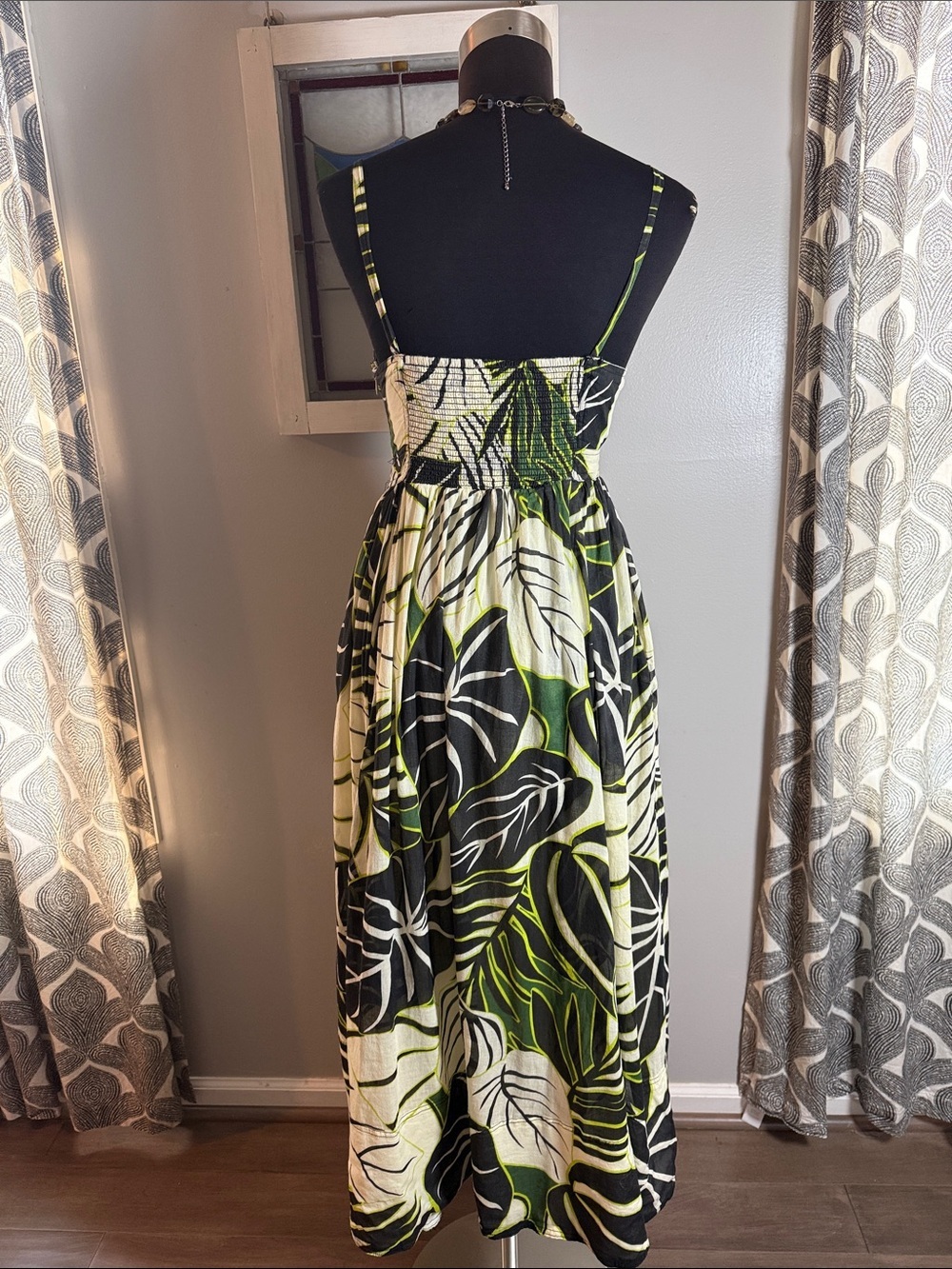 Joie Tropical Leaf Print Cut-Out Maxi Dress - Size 6 - 100% Cotton - Picture 7 of 12